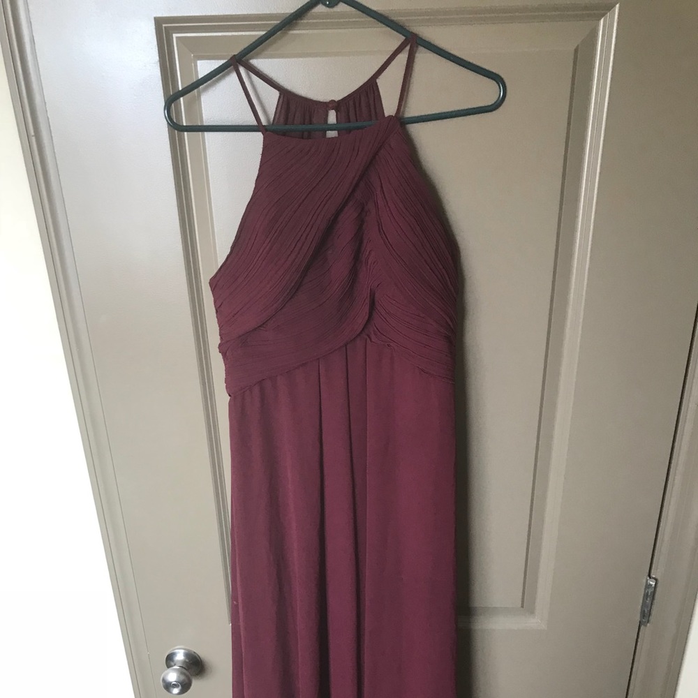 Maroon bridesmaid dress